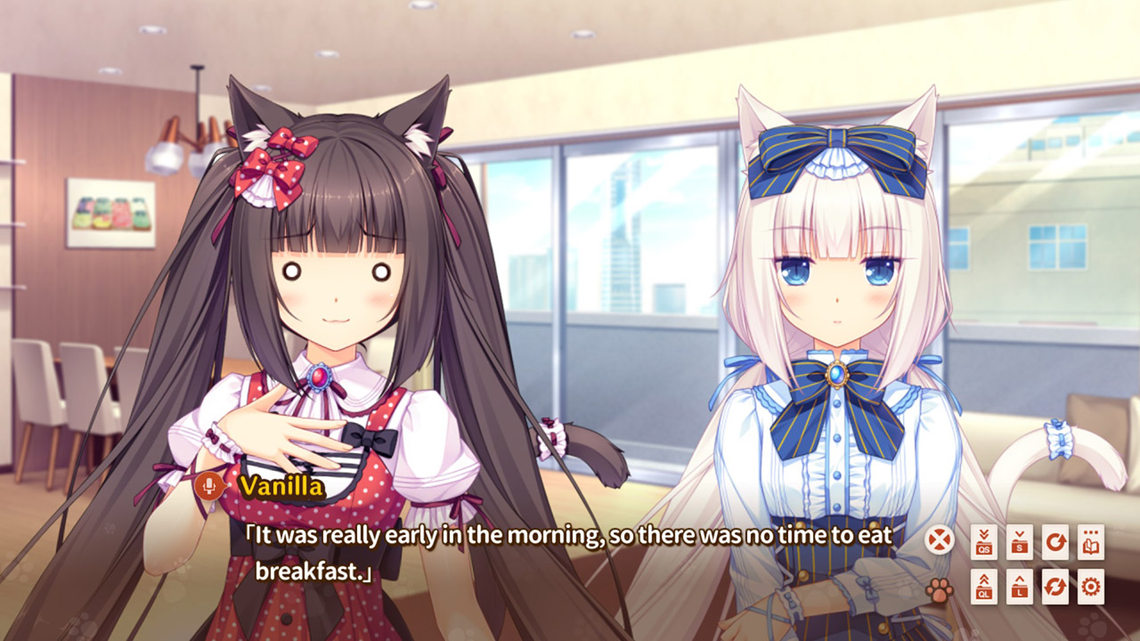 NEKOPARA 游戏截图：猫娘们的日常互动场景