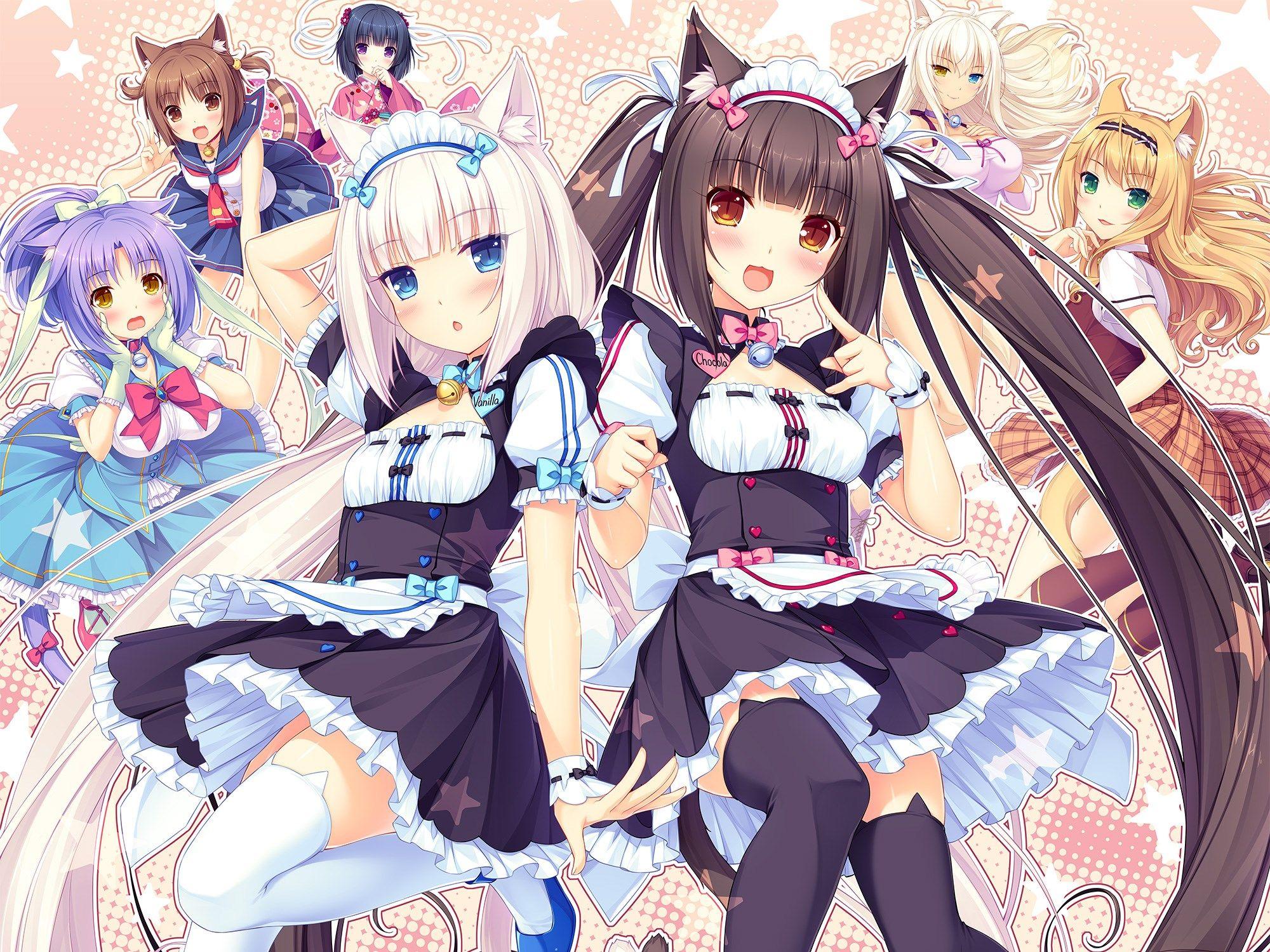 NEKOPARA 游戏截图：巧克力与香子兰的温馨合影